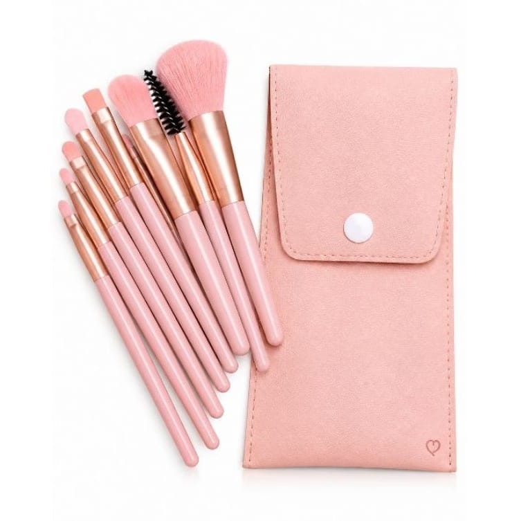 Kit de Pincéis de Maquiagem com Estojo (8 Peças)