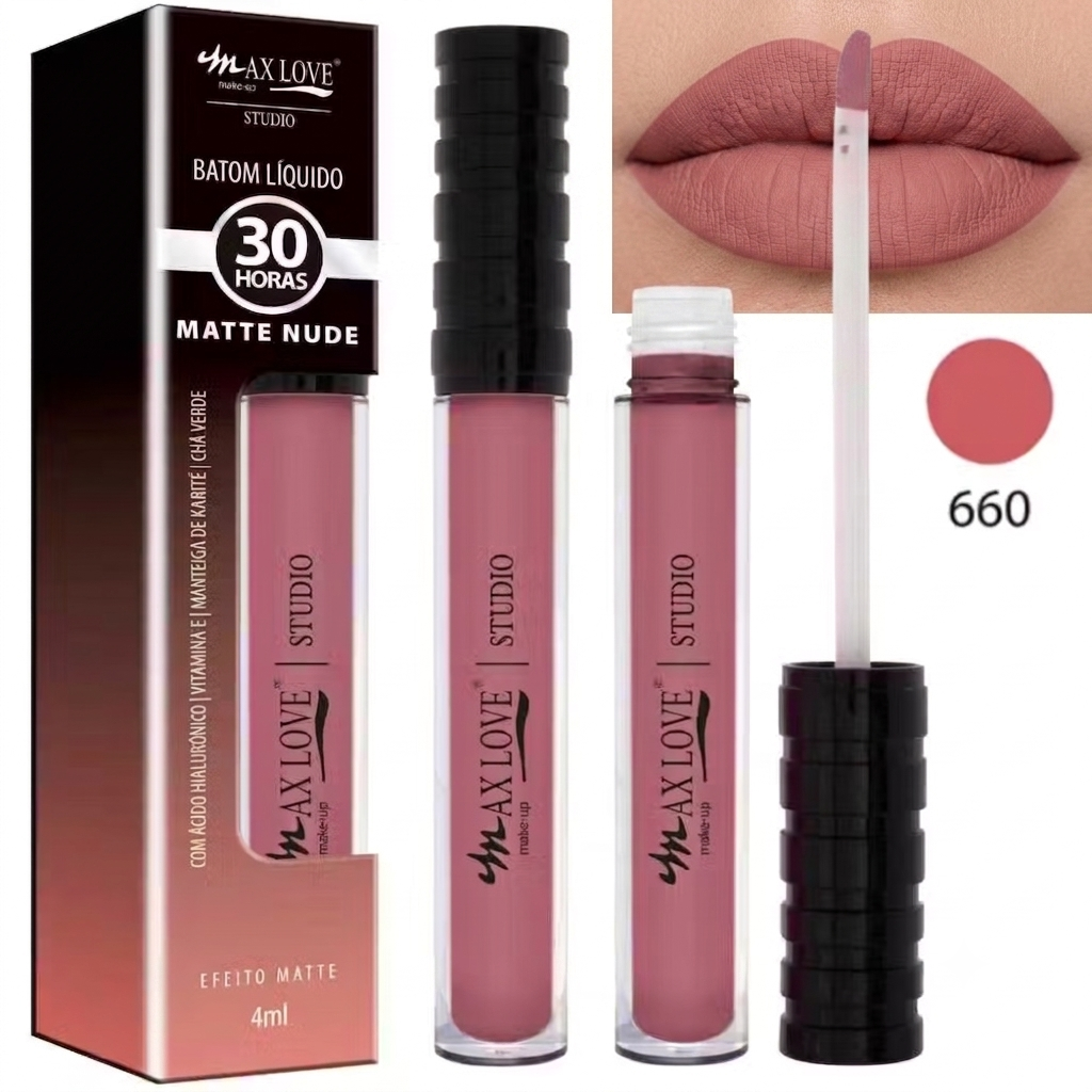 Batom Líquido Matte Max Love Studio: Nude Perfeito que Dura o Dia Todo!