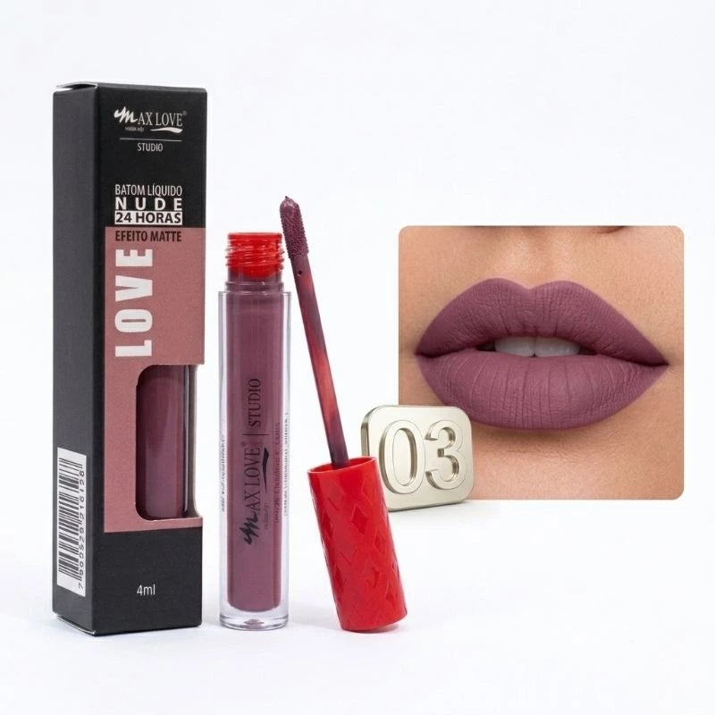 Batom Líquido Matte Max Love Studio: Nude Perfeito que Dura o Dia Todo!