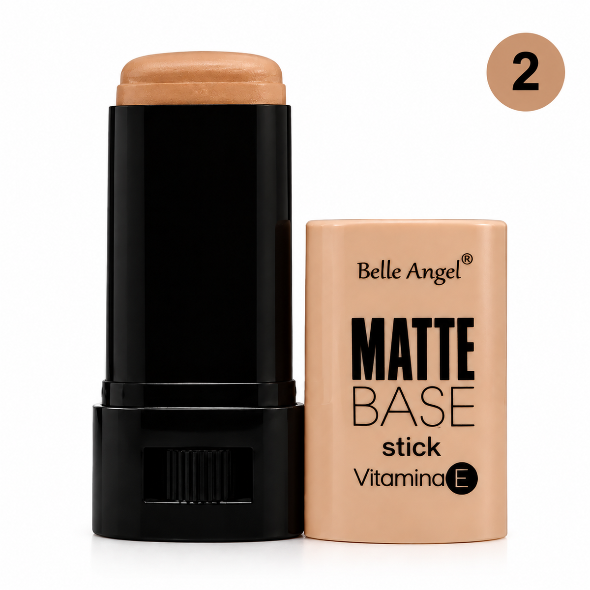 Base Stick Matte Belle Angel com Vitamina E