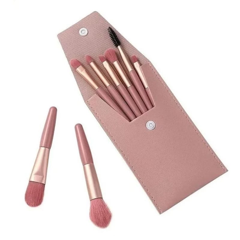Kit de Pincéis de Maquiagem com Estojo (8 Peças)