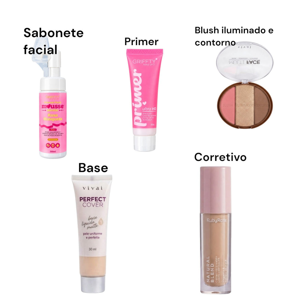 Kit de Maquiagem Super Completo (20 Itens + Mimo Surpresa) 💖