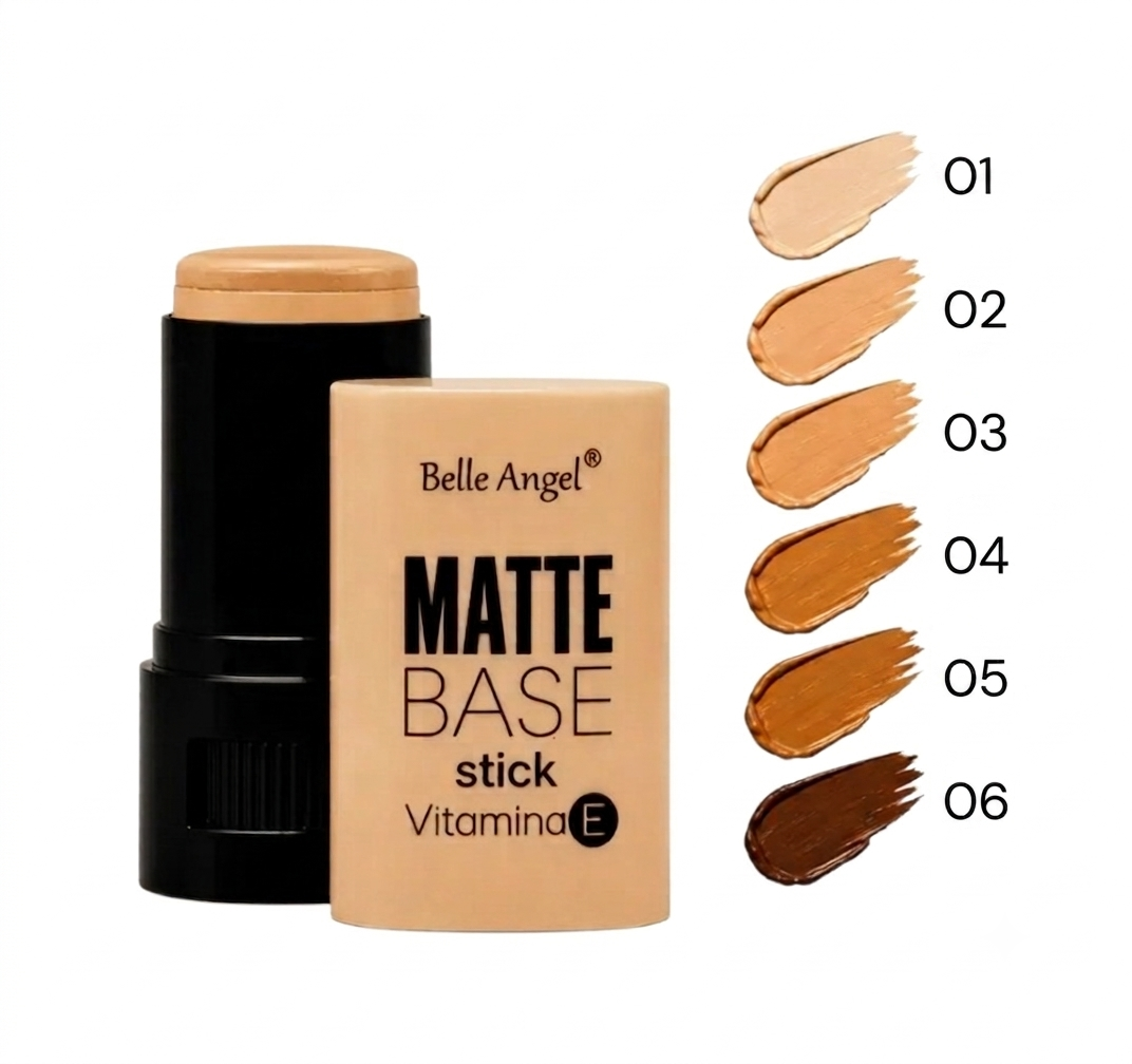 Base Stick Matte Belle Angel com Vitamina E