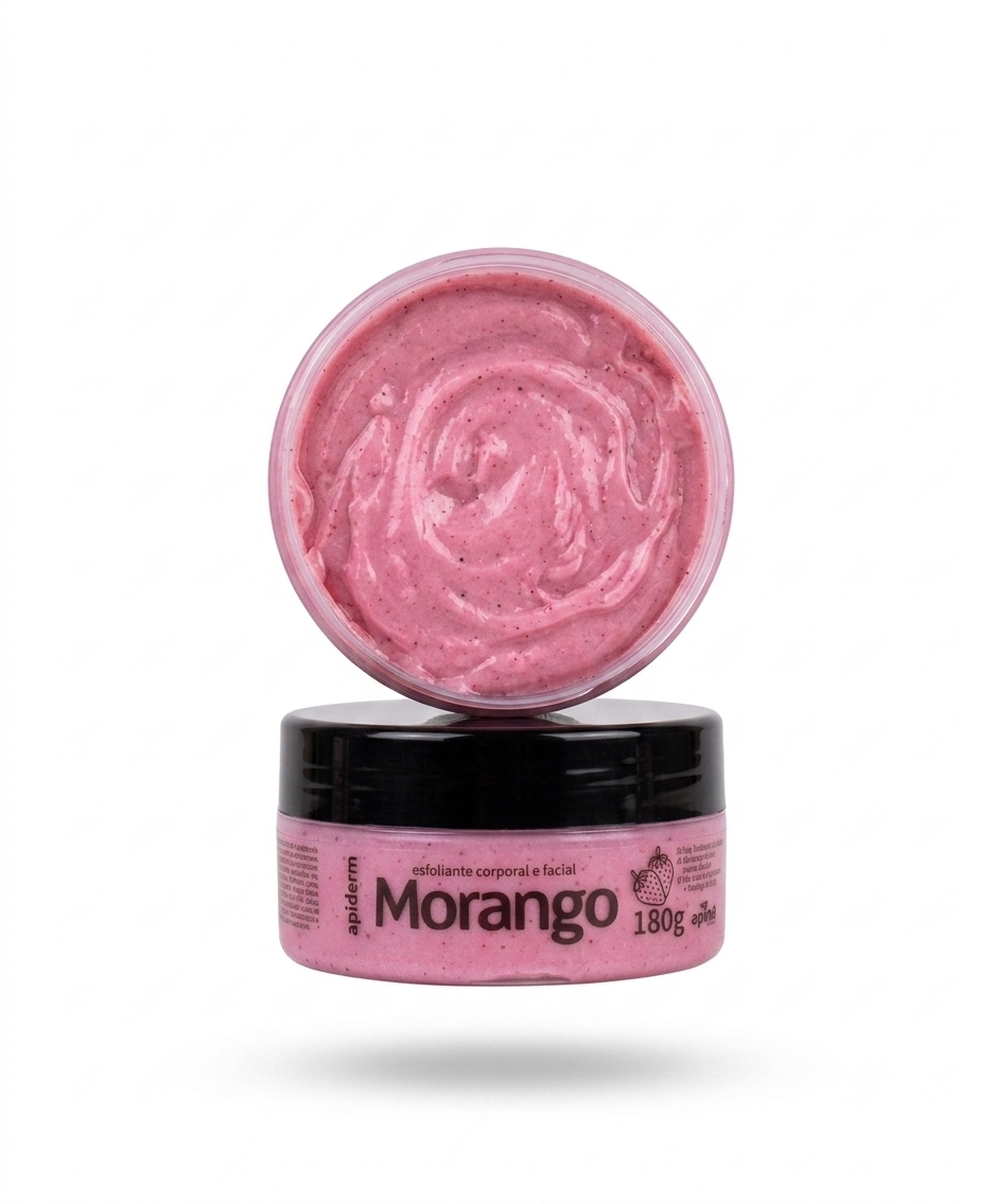Esfoliante Corporal e Facial de Morango Apiderm