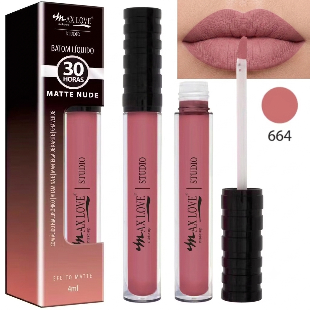 Batom Líquido Matte Max Love Studio: Nude Perfeito que Dura o Dia Todo!
