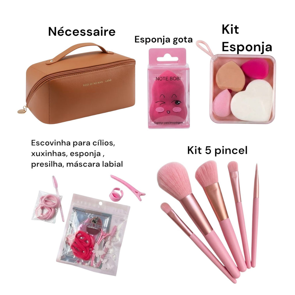 Kit de Maquiagem Super Completo (20 Itens + Mimo Surpresa) 💖