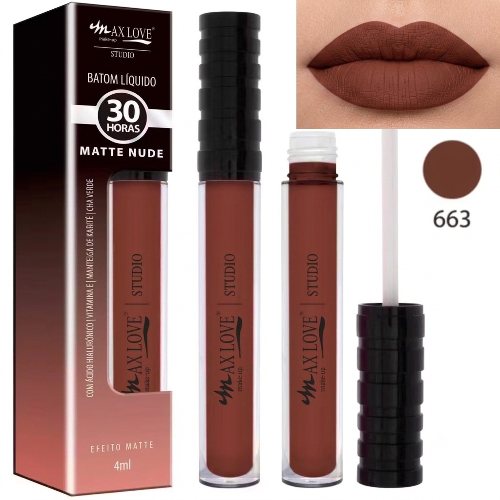 Batom Líquido Matte Max Love Studio: Nude Perfeito que Dura o Dia Todo!