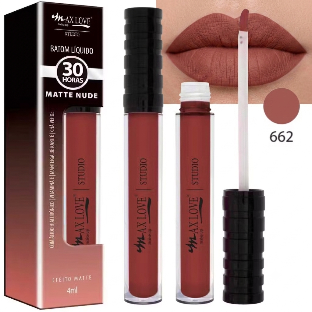 Batom Líquido Matte Max Love Studio: Nude Perfeito que Dura o Dia Todo!