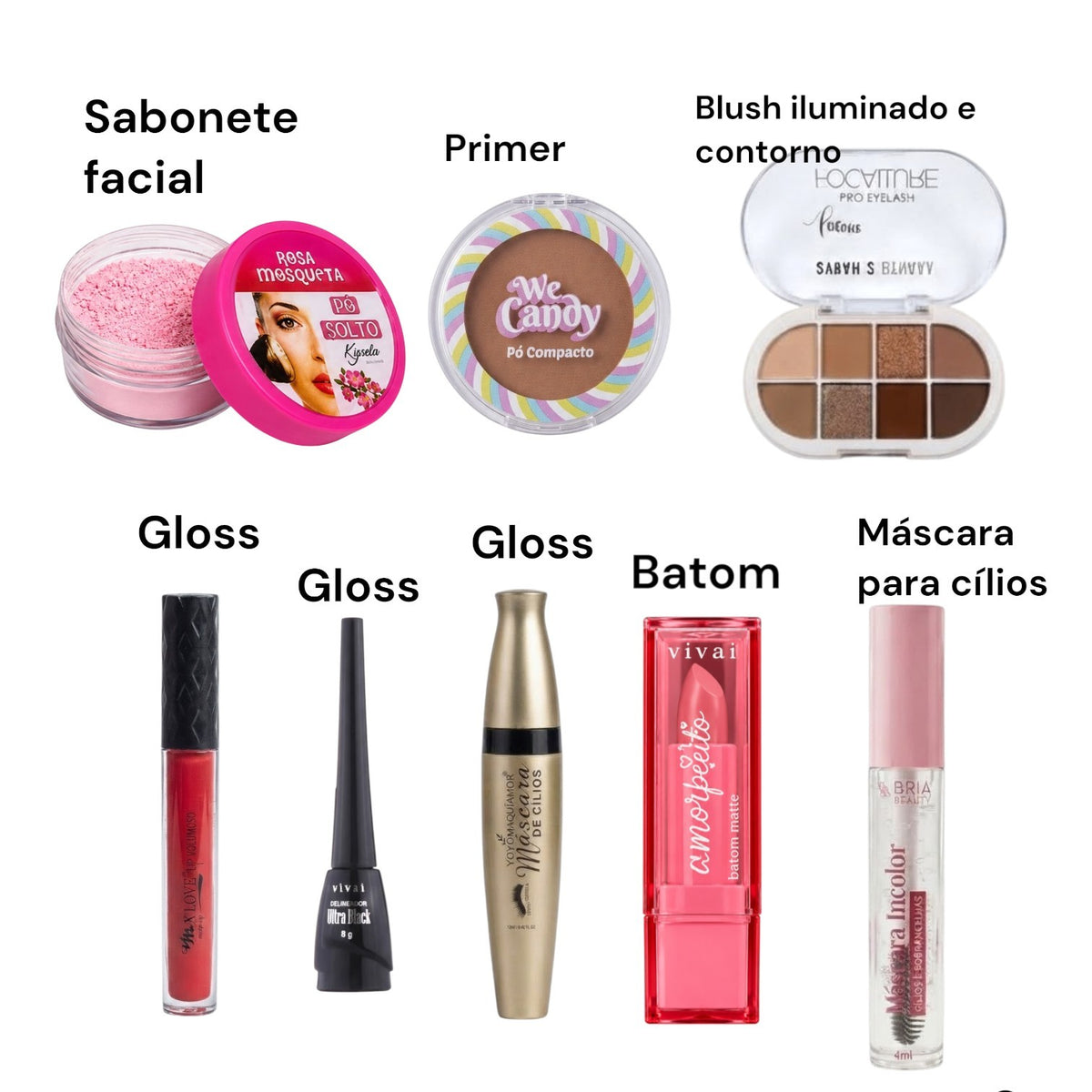 Kit de Maquiagem Super Completo (20 Itens + Mimo Surpresa) 💖