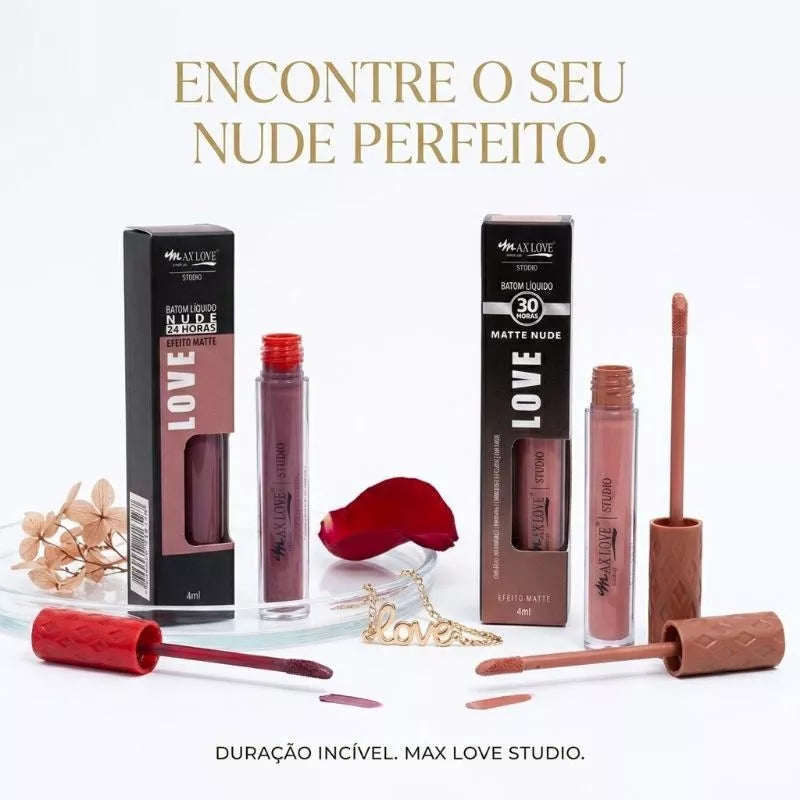 Batom Líquido Matte Max Love Studio: Nude Perfeito que Dura o Dia Todo!