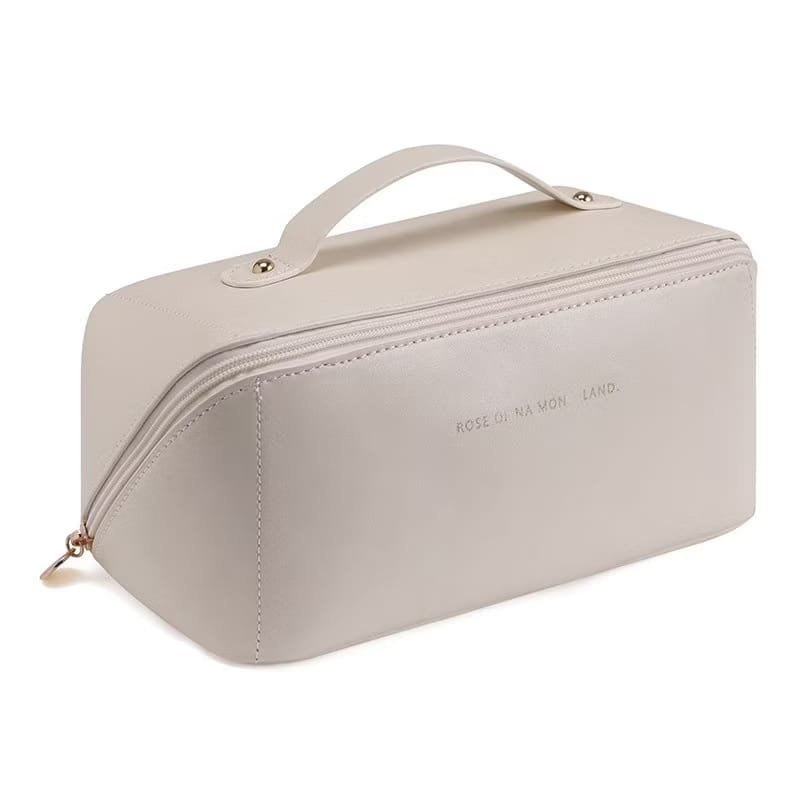 Bolsa de Maquiagem Estruturada com Alça de Mão
