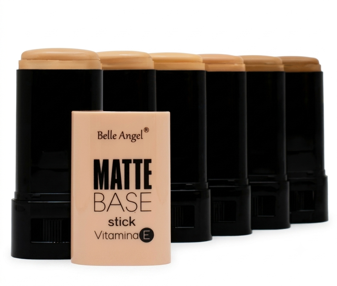 Base Stick Matte Belle Angel com Vitamina E