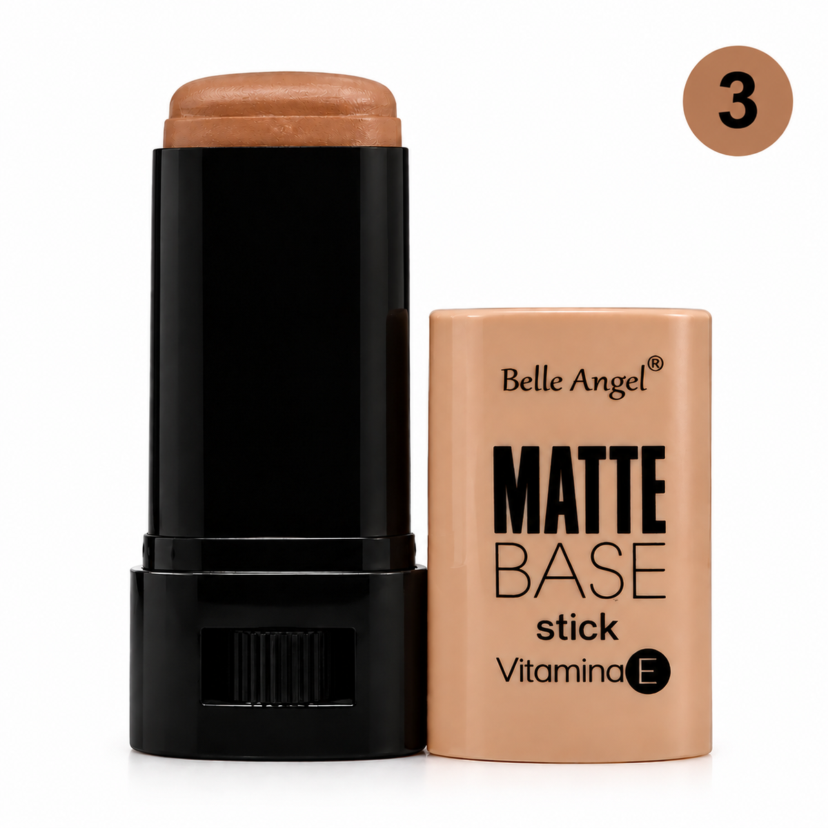 Base Stick Matte Belle Angel com Vitamina E